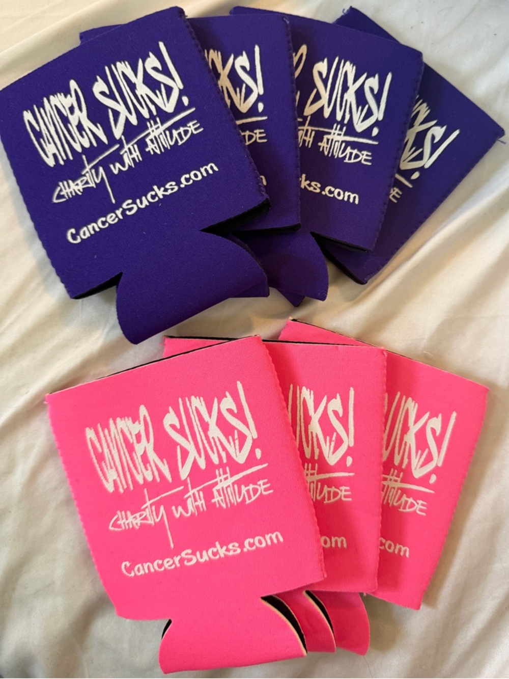 All 7 for $28 Cancer Sucks! Can and Bottle Cooler Koozies